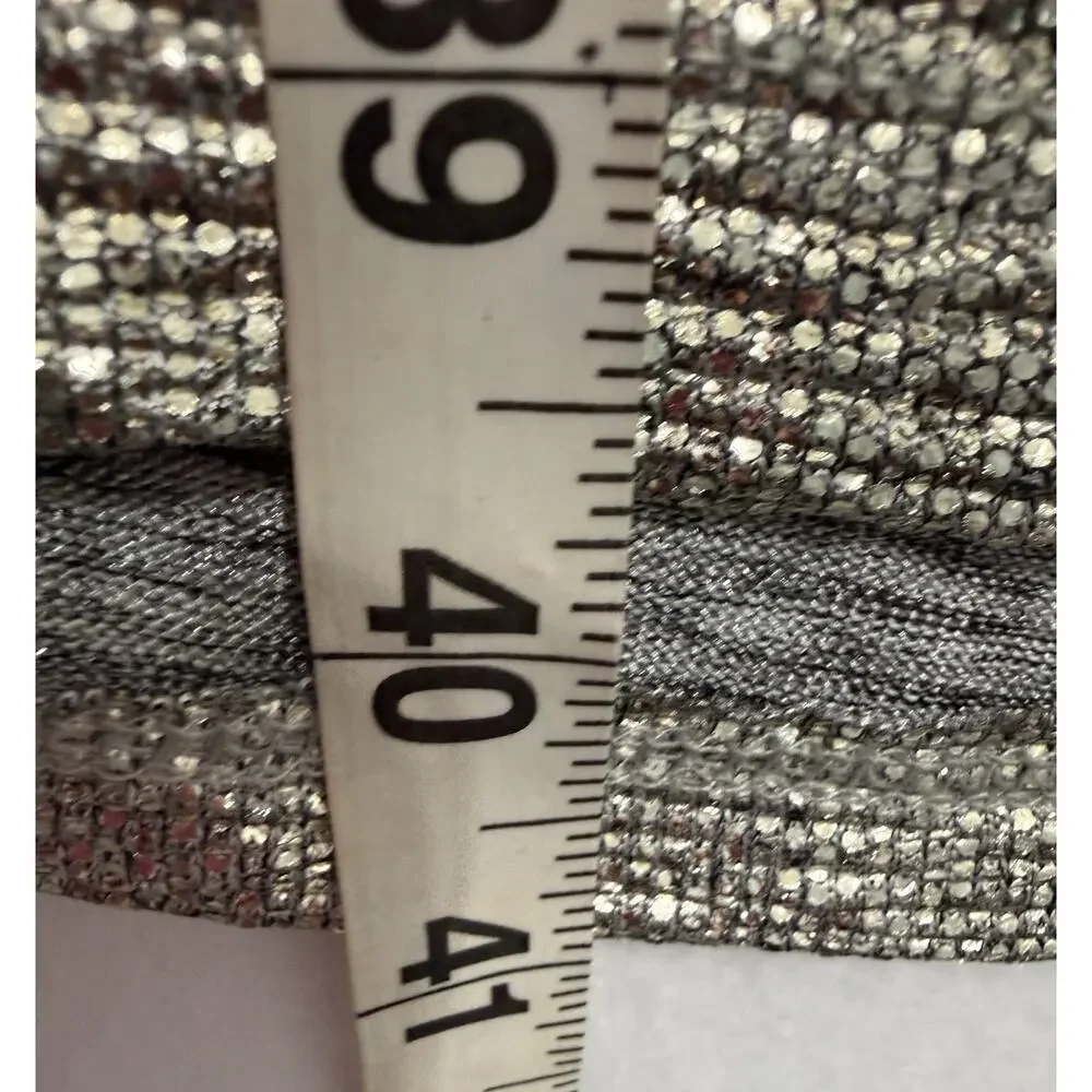 GB Girls, Silver Metallic Jumpsuit Size Small Wide Leg Party Sparkle